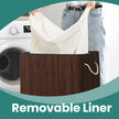Bamboo Laundry Basket – Brown – Divided with Removable Liner and Handles, Foldable Design
