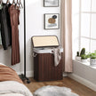 Laundry Basket – Bamboo – Brown – 100L Capacity with Divided Sections and Clip Lid