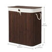 Laundry Basket – Bamboo – Brown – 100L Capacity with Divided Sections and Clip Lid