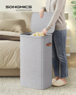Laundry Basket – Fabric – Dove Grey – 100L Capacity with Lid and Removable Liner