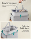 Laundry Basket – Fabric – Dove Grey – 100L Capacity with Lid and Removable Liner