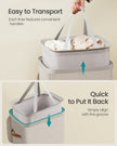 Laundry Basket – Fabric – Dove Grey – 100 L Capacity with Lid and Handles