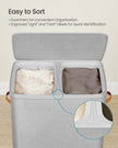 Laundry Basket – Polyester – Ink Black – Dual Compartment with Removable Liners and Lid