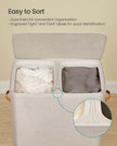 Laundry Basket – Polyester – Ink Black – Dual Compartment with Removable Liners and Lid