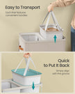 Laundry Basket – Polyester – Ink Black – Dual Compartment with Removable Liners and Lid