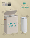 Laundry Basket – Polyester – Ink Black – Dual Compartment with Removable Liners and Lid