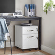 Lockable File Cabinet – Wood – White – 2 Drawers with Wheels and Adjustable Hanging Rails