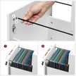 Lockable File Cabinet – Wood – White – 2 Drawers with Wheels and Adjustable Hanging Rails