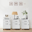 Lockable File Cabinet – Wood – White – 2 Drawers with Wheels and Adjustable Hanging Rails