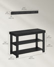 Coat Rack and Shoe Bench Set – Bamboo and Metal – Ink Black – Multifunctional with 5 Hooks and 3-Tier Storage