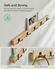 Coat Rack and Shoe Bench Set – Bamboo – Natural Beige – Multifunctional with 5 Double Hooks and 3-Tier Shoe Rack
