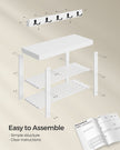 Coat Rack and Shoe Bench Set – Bamboo – Cloud White – Multifunctional with 5 Double Hooks and 3-Tier Storage