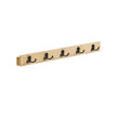 Wall-Mounted Coat Rack – Metal and Wood – Natural Beige – 5 Double Hooks and Shelf, Space-Saving Design