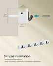Wall-Mounted Coat Rack – Metal & Wood – Cloud White – 5 Double Hooks with Shelf, Space-Saving Design