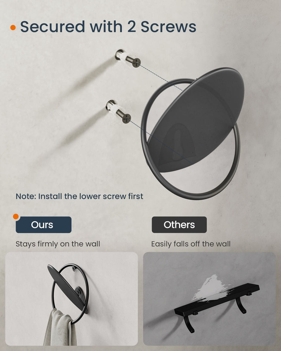 Set of Egg Shaped Wall Hooks – Metal – Ink Black – Holds up to 5 kg