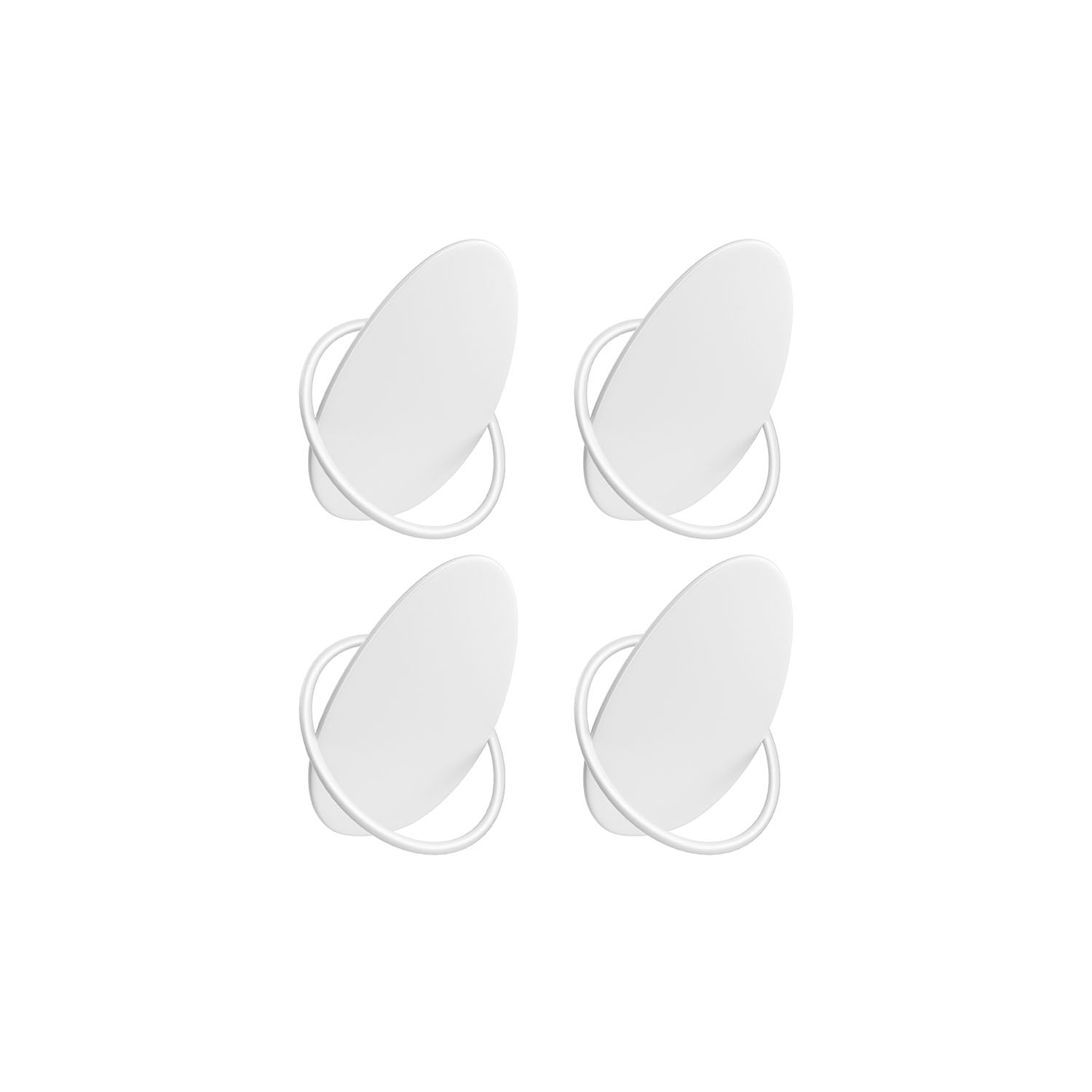 Set of Egg-Shaped Wall Hooks – Metal – Pearl White – Holds up to 5 kg