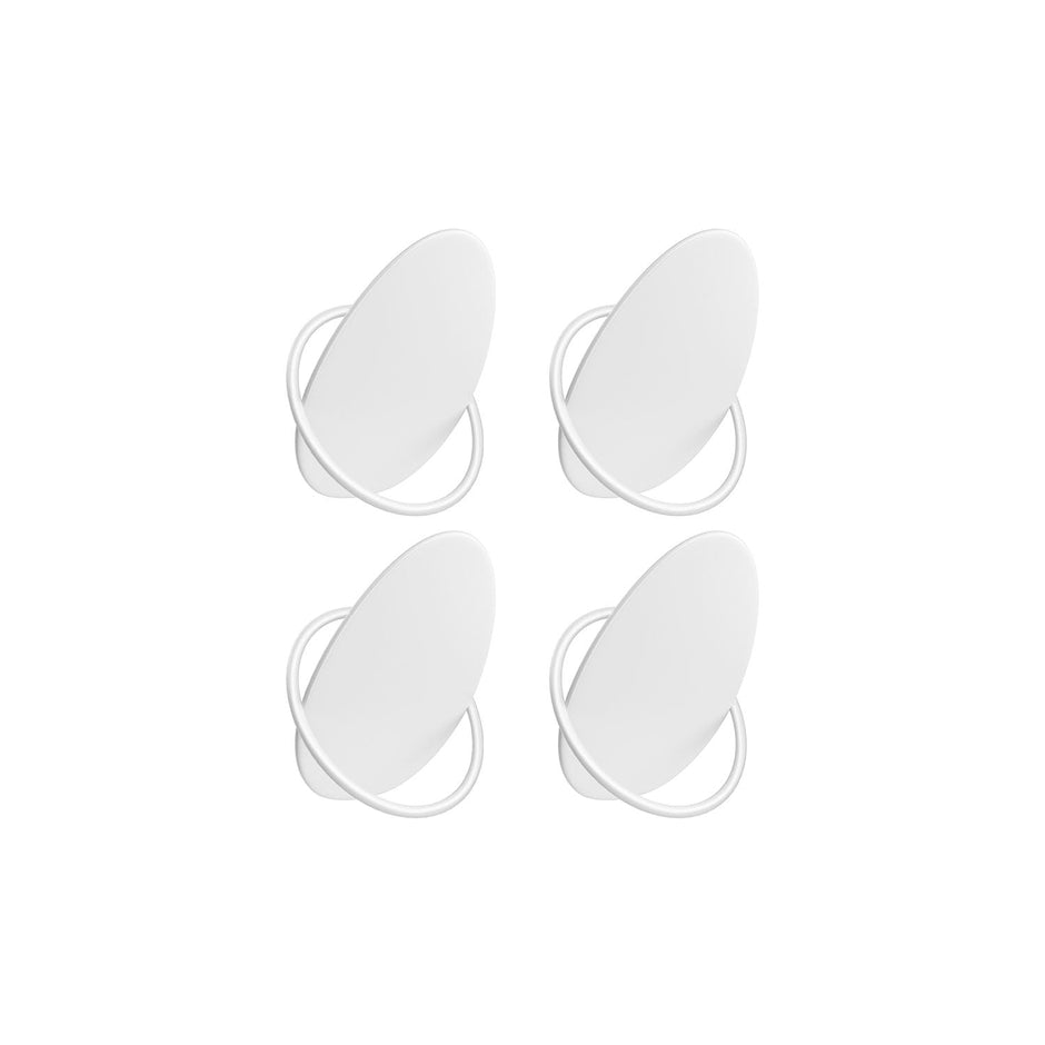 Set of Egg-Shaped Wall Hooks – Metal – Pearl White – Holds up to 5 kg