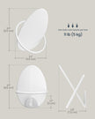 Set of Egg-Shaped Wall Hooks – Metal – Pearl White – Holds up to 5 kg