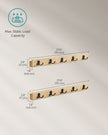 Wall-Mounted Coat Rack Set – Natural Wood – Beige – 5 Double Hooks with Shelf, Space-Saving Design