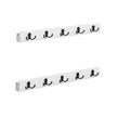 Set of 2 Wall-Mounted Coat Racks – Metal and Wood – Cloud White – Space-Saving Design with Shelf and 5 Double Hooks