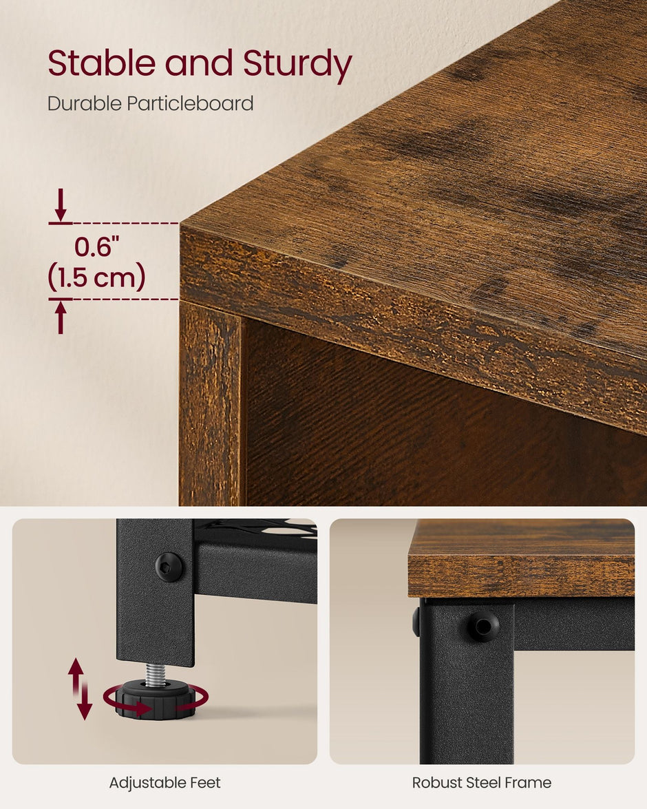 Coat Rack and Shoe Bench Set – Wood – Rustic Brown – Multifunctional Hallway Furniture with 2-Tier Shoe Rack and Dot Coat Hooks