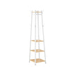 Coat Stand – Steel – Greige and Black – Industrial Style with 4 Shelves and Hooks
