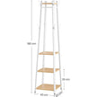 Coat Stand – Steel – Greige and Black – Industrial Style with 4 Shelves and Hooks