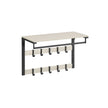 Wall-Mounted Coat Rack – Wood – Rustic White and Ink Black – 10 Removable Hooks with Shelf