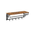 Wall-Mounted Coat Rack – Metal – Industrial Grey – Includes Storage Shelf and 5 Removable Hooks