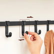 Wall-Mounted Coat Rack – Metal – Industrial Grey – Includes Storage Shelf and 5 Removable Hooks