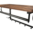 Coat Rack Shelf – Wood and Metal – Rustic Brown and Black – Wall Mounted with 5 Hooks and Hanging Rail