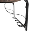 Coat Rack Shelf – Wood and Metal – Rustic Brown and Black – Wall Mounted with 5 Hooks and Hanging Rail