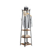 Coat Stand – Metal – Rustic Brown – Industrial Design with Shelves and Hooks