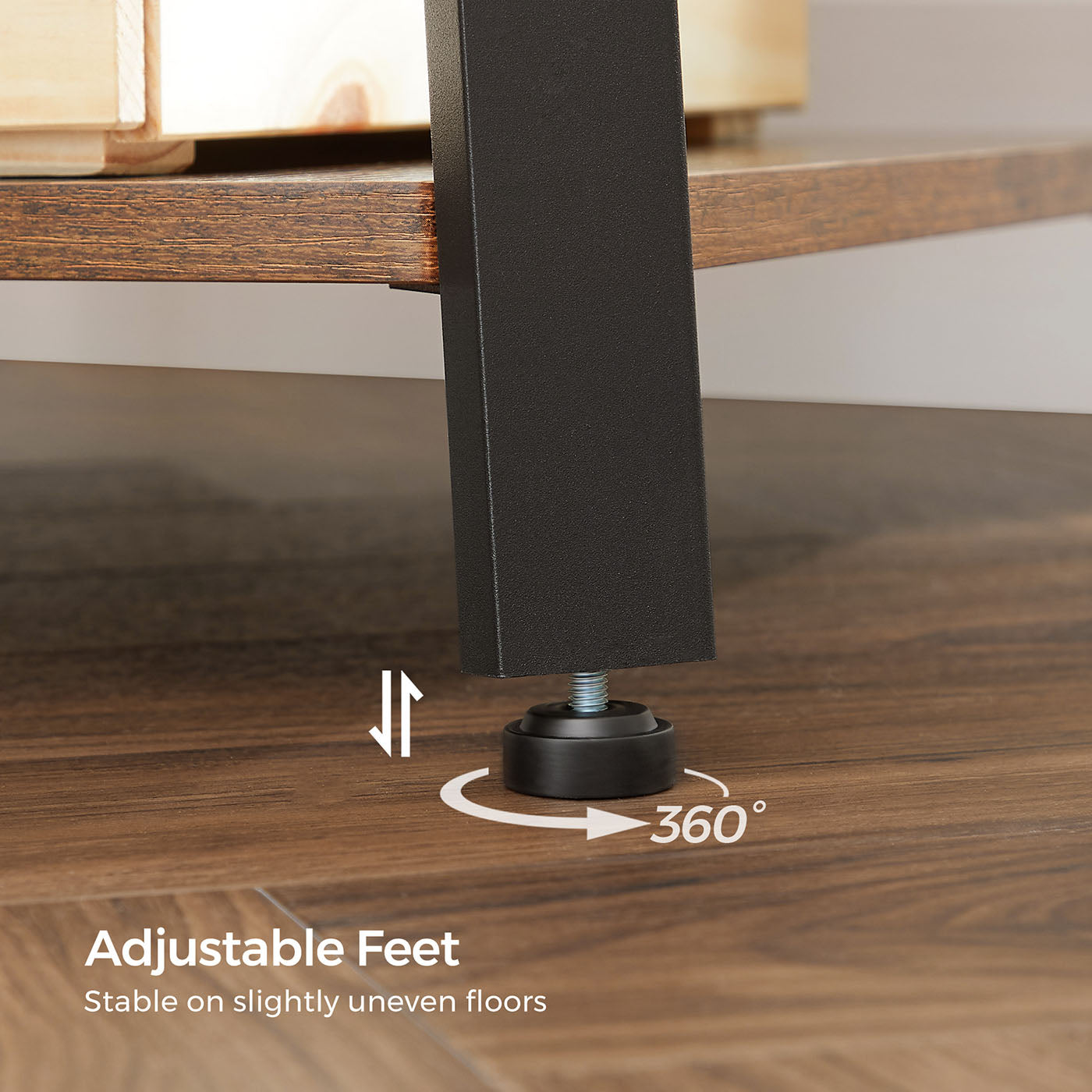 Coat Stand – Metal – Rustic Brown – Industrial Design with Shelves and Hooks