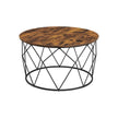 Small Centre Table – Steel – Rustic Brown and Black – Industrial Style