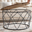 Small Centre Table – Steel – Rustic Brown and Black – Industrial Style