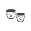 Set of 2 Round Coffee Tables – Steel – Charcoal Grey and Ink Black – Robust Design for Living Room and Bedroom