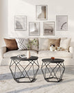 Set of 2 Round Coffee Tables – Steel – Charcoal Grey and Ink Black – Robust Design for Living Room and Bedroom