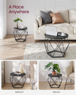 Set of 2 Round Coffee Tables – Steel – Charcoal Grey and Ink Black – Robust Design for Living Room and Bedroom