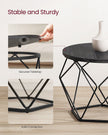 Set of 2 Round Coffee Tables – Steel – Charcoal Grey and Ink Black – Robust Design for Living Room and Bedroom