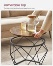 Set of 2 Round Coffee Tables – Steel – Rustic Brown & Ink Black – Robust Design for Living Room and Bedroom