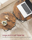 Set of 2 Round Coffee Tables – Steel – Rustic Brown & Ink Black – Robust Design for Living Room and Bedroom