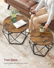 Set of 2 Round Coffee Tables – Steel – Rustic Brown & Ink Black – Robust Design for Living Room and Bedroom