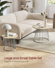 Coffee Table Set – Steel Frame – Natural Beige – Modern Round Design