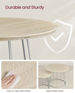 Coffee Table Set – Steel Frame – Natural Beige – Modern Round Design