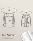 Coffee Table Set – Steel Frame – Natural Beige – Modern Round Design