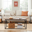 Coffee Table – Steel Frame – Rustic Brown and Black – Industrial Design, Easy Assembly