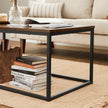 Coffee Table – Steel Frame – Rustic Brown and Black – Industrial Design, Easy Assembly