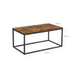 Coffee Table – Steel Frame – Rustic Brown and Black – Industrial Design, Easy Assembly