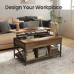 Lift-Top Coffee Table – Wood – White – Open and Hidden Storage with X-Shaped Bars